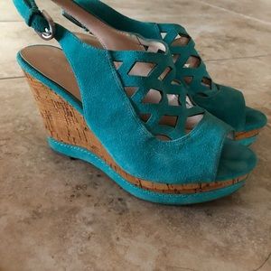 Franco Sarto Teal Wedges